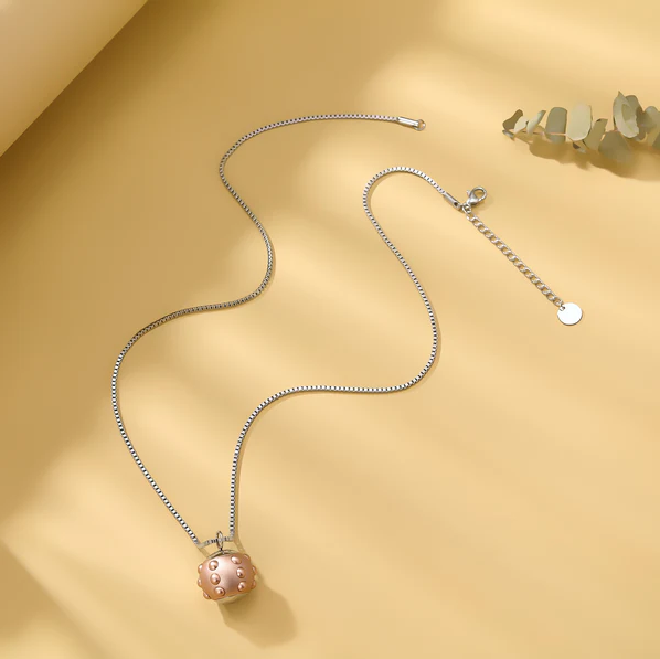 Stainless Steel Pulsed Magnetic Ball-Shaped Pendant.  Rotating Center, Elegant Modern Design, Helps to Reduce Stress, and Anxiety, Boosting Cellular Activity and Reducing Inflammation.